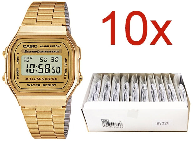 CASIO VINTAGE modelis A168WG-9E PACK 10 PCS