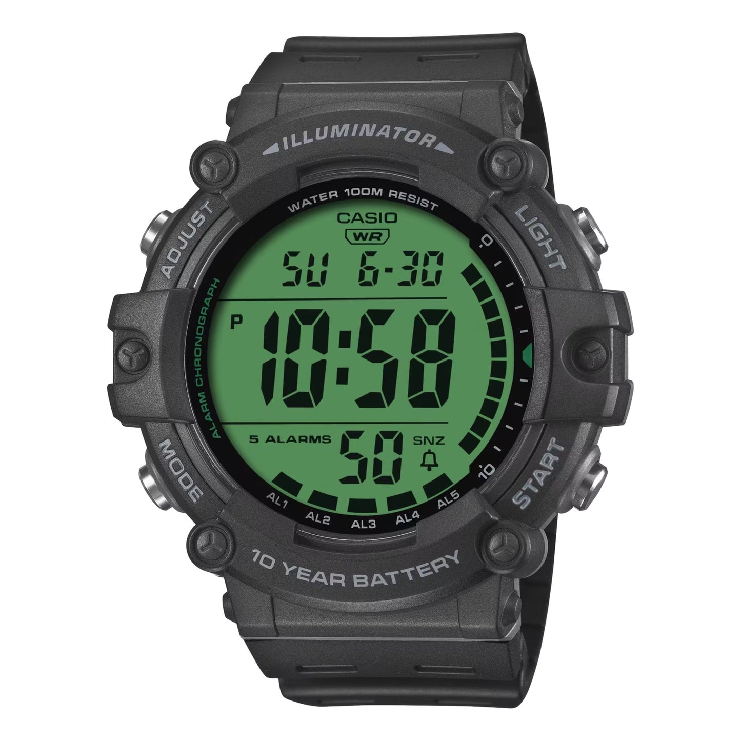 CASIO SPORT modelis DIVER - ILLUMINATOR WORLDTIME 10 YEARS BATTERY - COLOR SERIE - BLACK