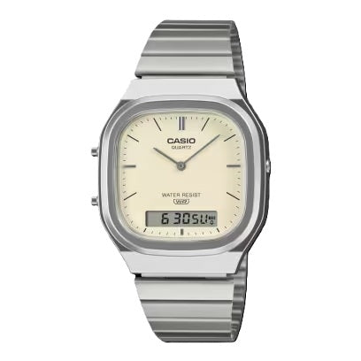 CASIO VINTAGE modelis EDGY ROUNDED SQUARE - SILVER