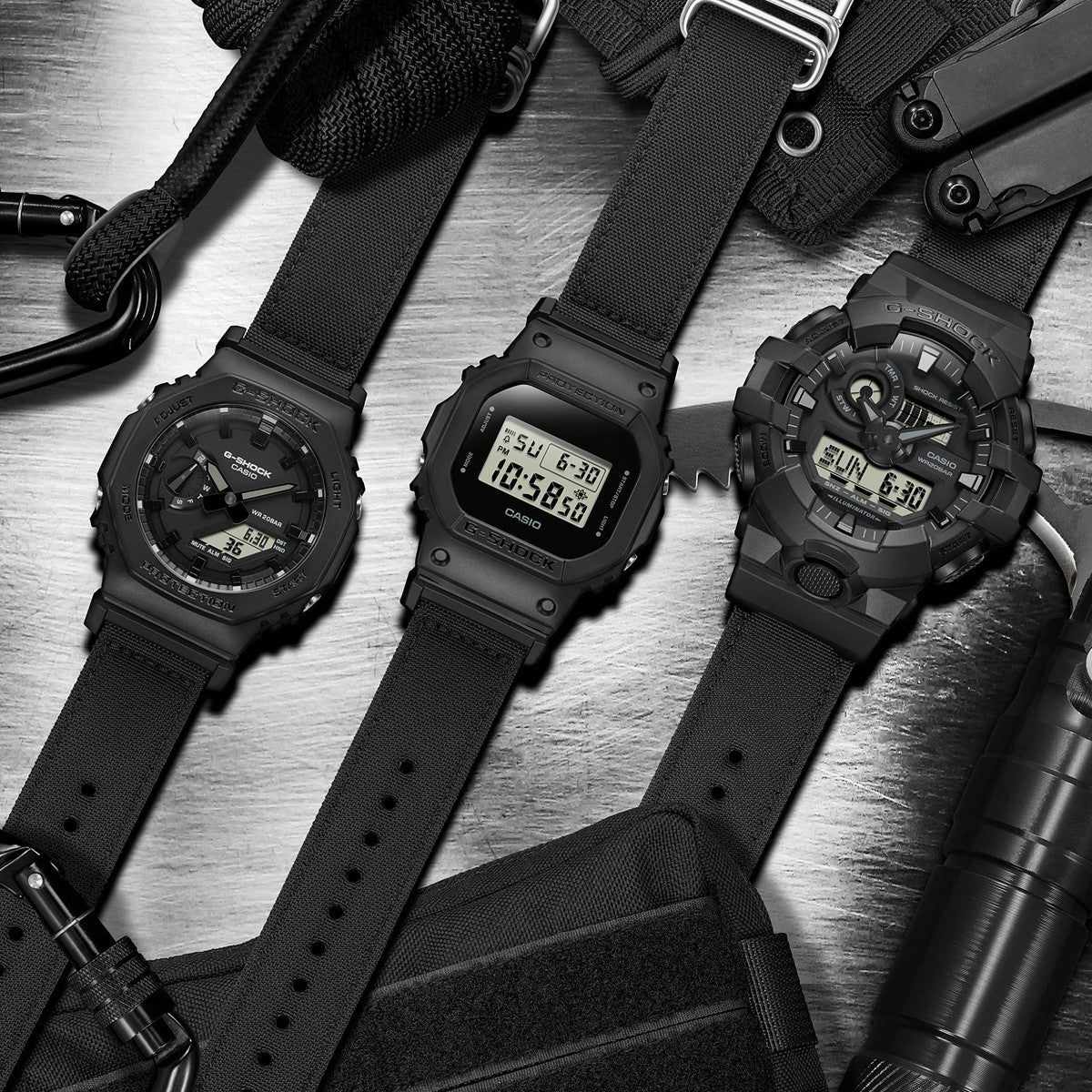CASIO G-SHOCK modelis THE ORIGIN - BLACK CORDURA ECO FABRIC STRAP SERIE