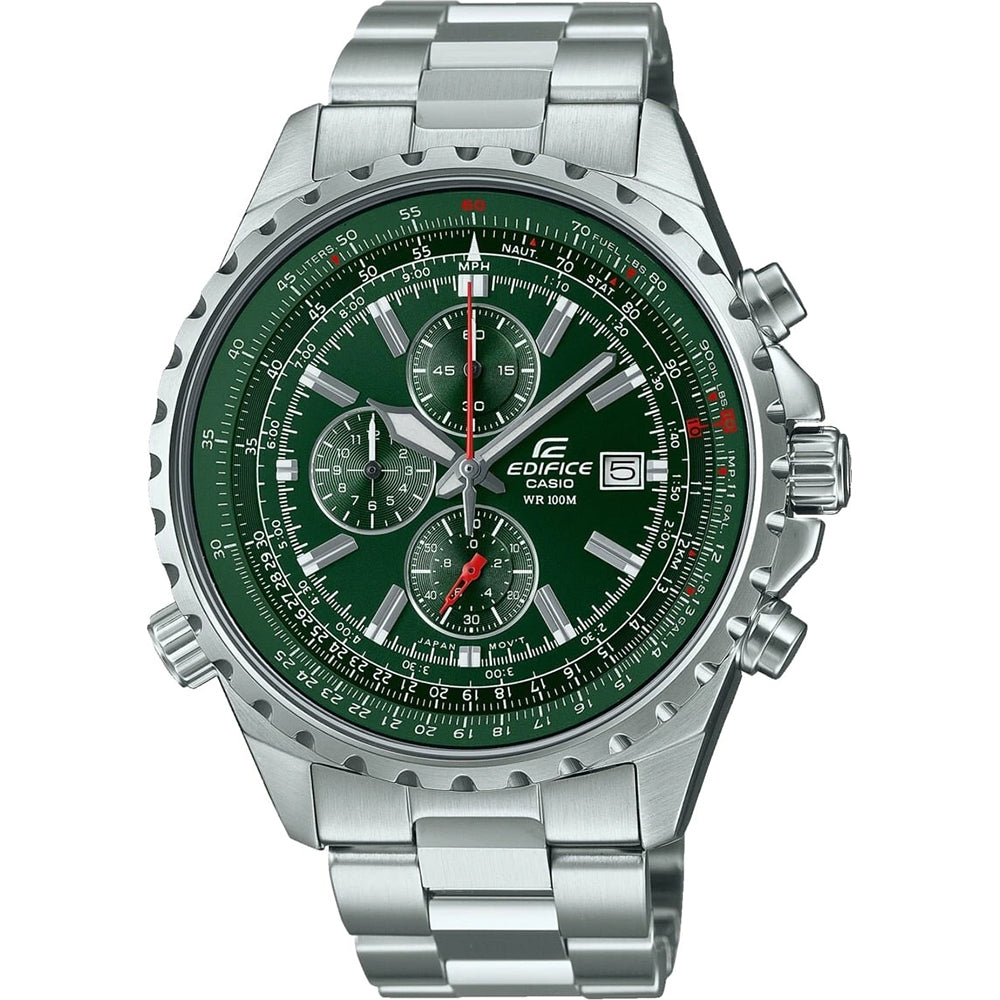 CASIO EDIFICE modelis SLIDE RULE XL CHRONO - GREEN