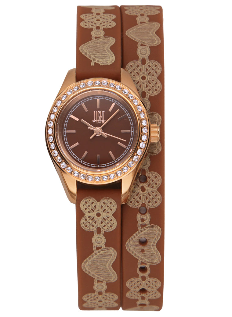 LIGHT TIME modelis ROCOCO - Brown Strass