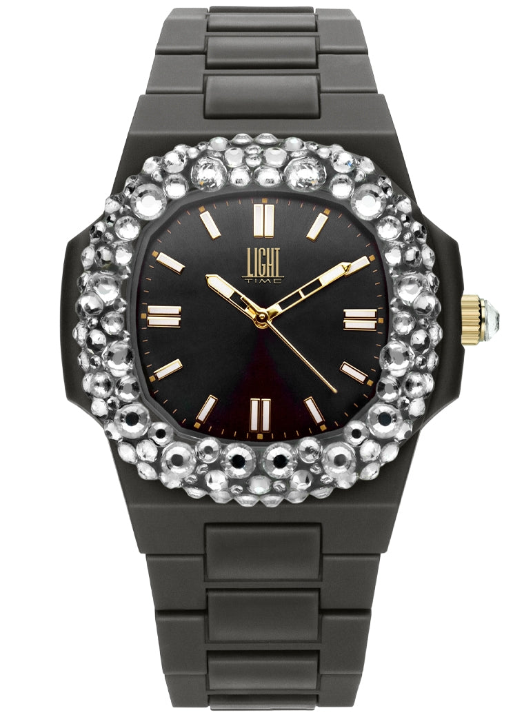 LIGHT TIME modelis VELVET NAUTILUS - Black Clear Strass