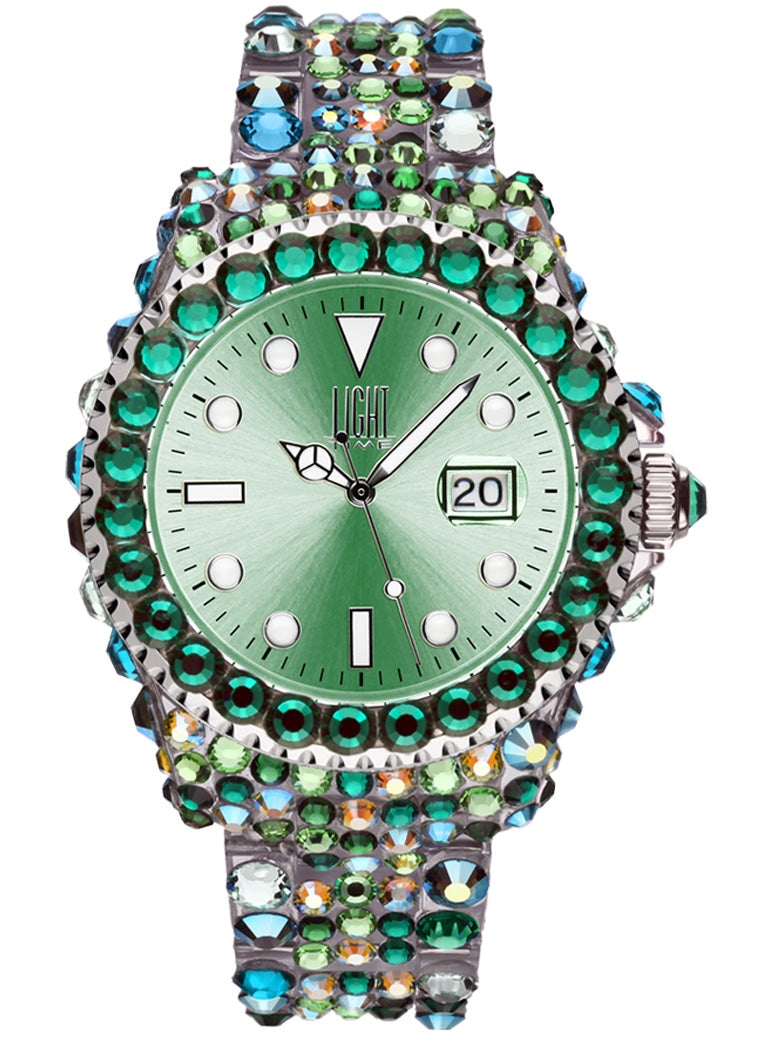 LIGHT TIME modelis MEDITERRANEO - Full Strass / Green
