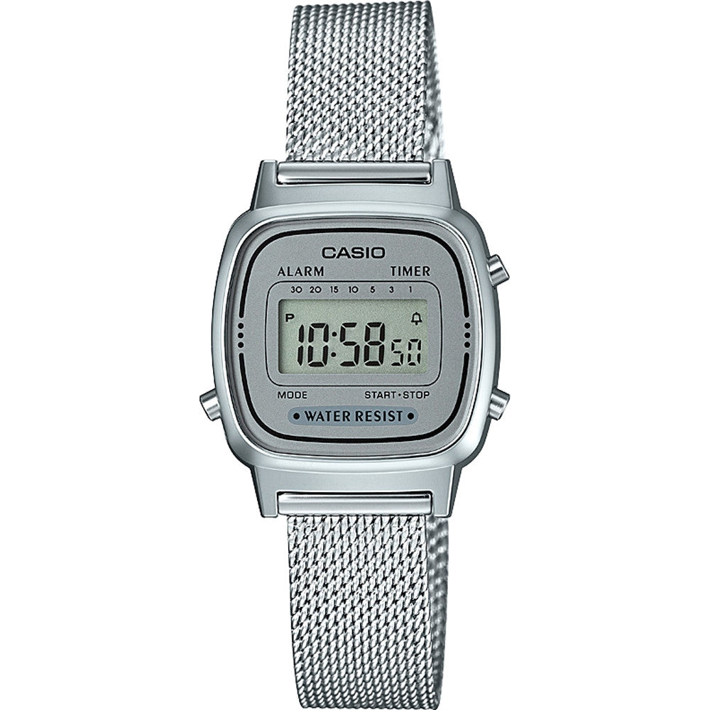 CASIO VINTAGE modelis ICONIC MINI STEEL SILVER MESH