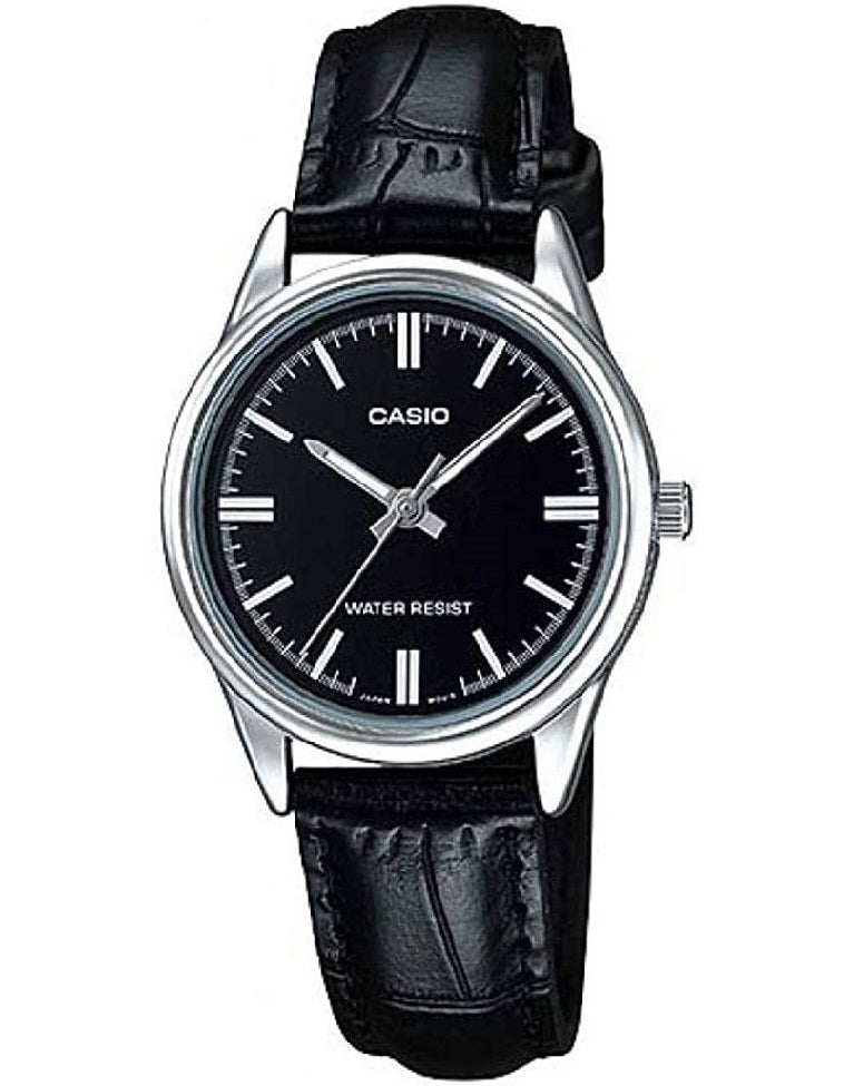 CASIO COLLECTION modelis ONLY TIME Feminine, LEATHER - BLACK