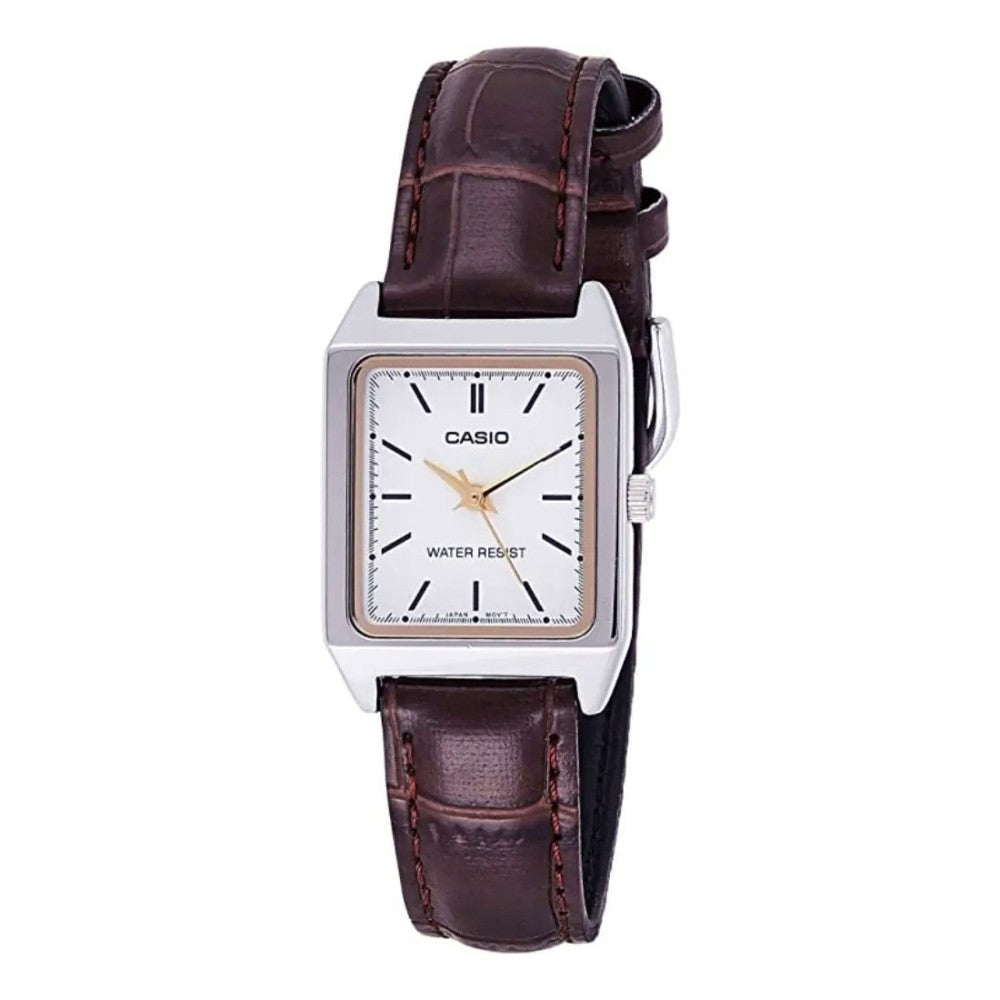 CASIO COLLECTION modelis TANK, LEATHER - WHITE