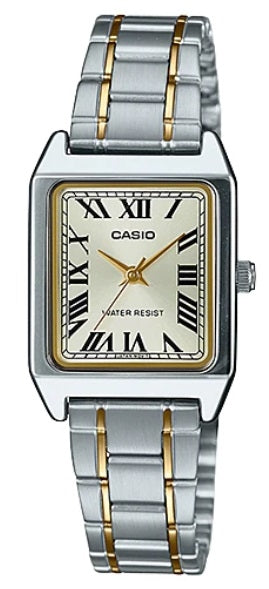 CASIO COLLECTION modelis Feminine TANK, SILVER&GOLD - CHAMPAGNE, ALLOY