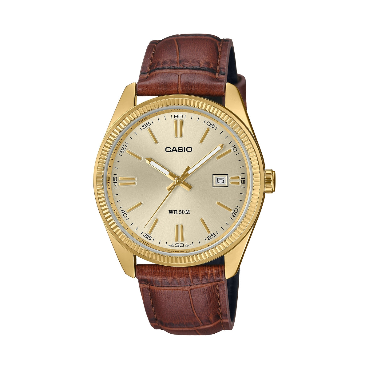 CASIO COLLECTION modelis DATE GOLD, LEATHER - CHAMPAGNE