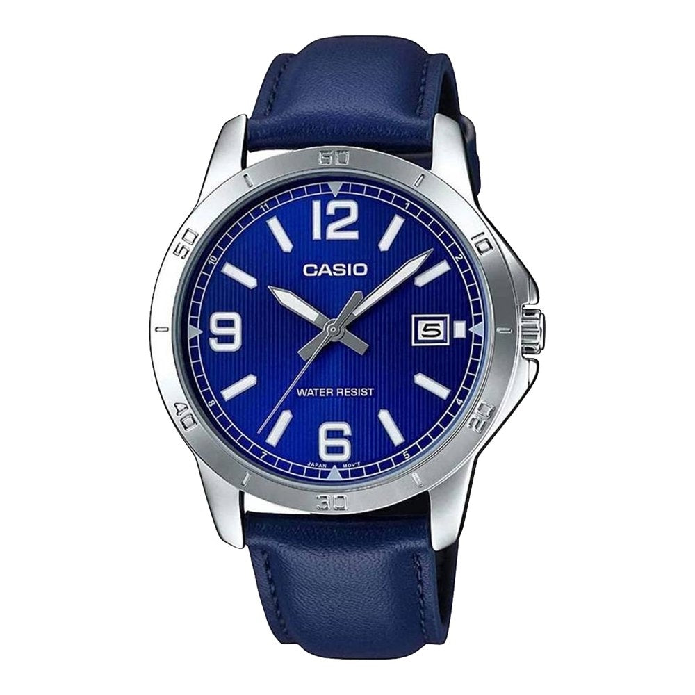 CASIO COLLECTION modelis CASUAL DATE, LEATHER - BLUE