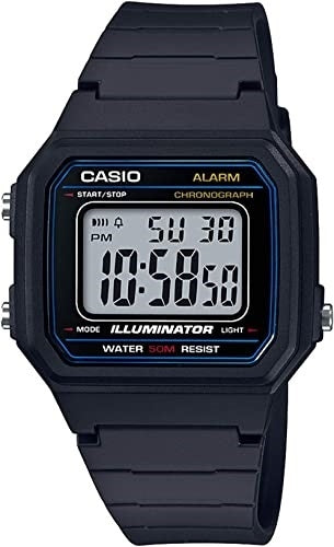 CASIO TIMELESS COLLECTION modelis SPORT ILLUMINATOR WR 50M, ALARM, CHRONOGRAPH - BLACK
