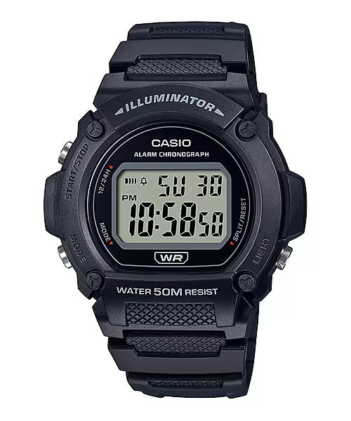 CASIO TIMELESS COLLECTION modelis SPORT- ILLUMINATOR WR 50M, ALARM, CHRONOGRAPH
