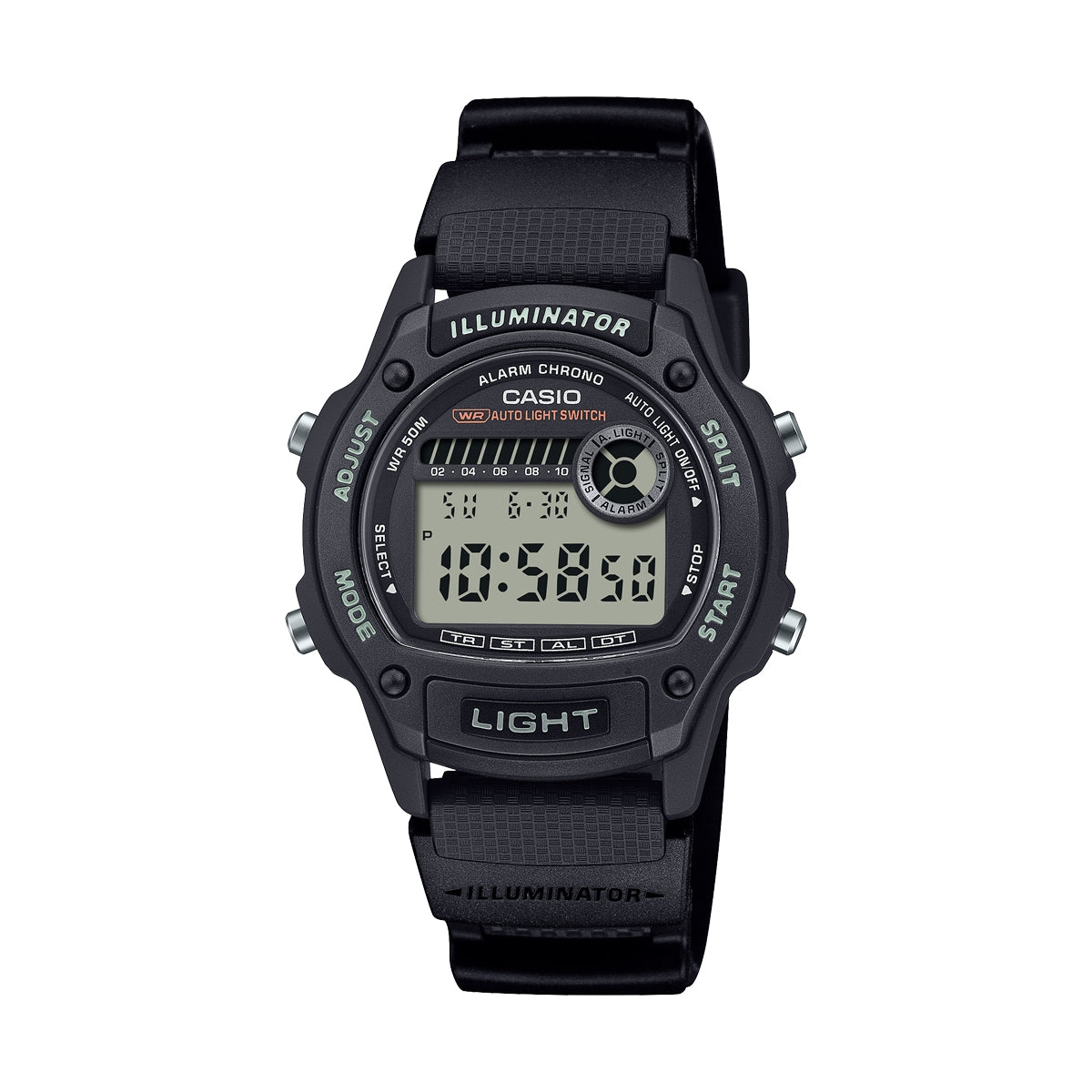 CASIO SPORT modelis ILLUMINATOR SMALL WRIST 36.6mm case, Bio-Based Resin strap - BLACK