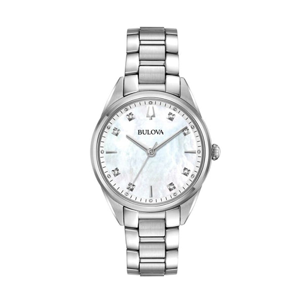 BULOVA Stainless Steel CLASSIC SUTTON MOP DIAMONDS LADY 96P199