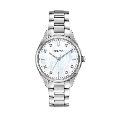 BULOVA Stainless Steel CLASSIC SUTTON MOP DIAMONDS LADY 96P199