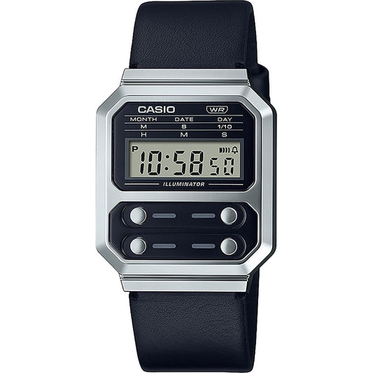 CASIO VINTAGE modelis EDGY COLLECTION LEATHER - BLACK