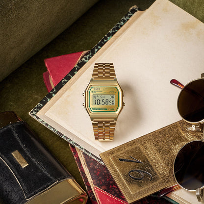 CASIO VINTAGE ICONIC - GOLD & GREEN A158WEGV-9AEF