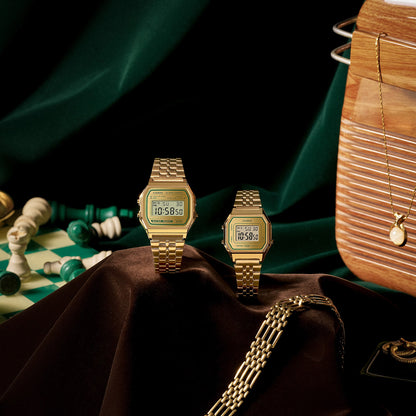 CASIO VINTAGE ICONIC - GOLD & GREEN A158WEGV-9AEF