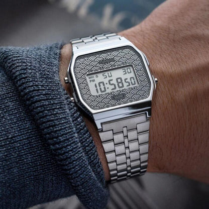 CASIO VINTAGE modelis ICONIC - TRADITIONAL SEIGAIHA PATTERN Limited Edition - GREY