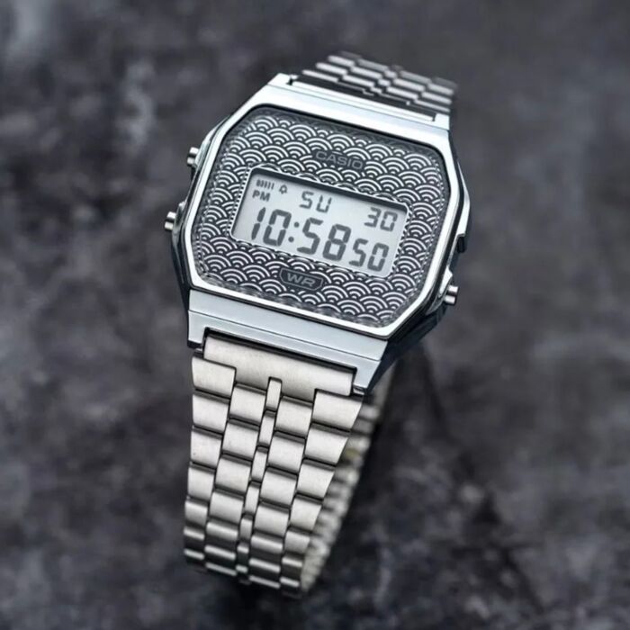CASIO VINTAGE modelis ICONIC - TRADITIONAL SEIGAIHA PATTERN Limited Edition - GREY