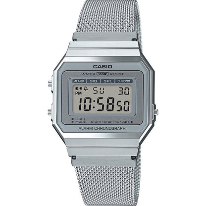CASIO VINTAGE ICONIC SLIM DESIGN - SILVER MESH A700WEM-7AEF