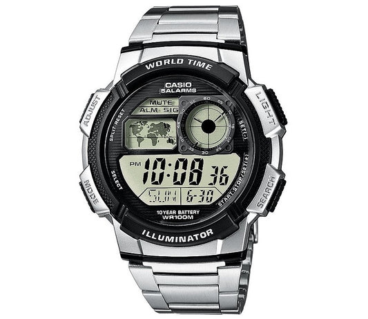 CASIO SPORT modelis DIVER - WORLD TIME ILLUMINATOR - 5 ALARMS. 10 YEARS BATTERY