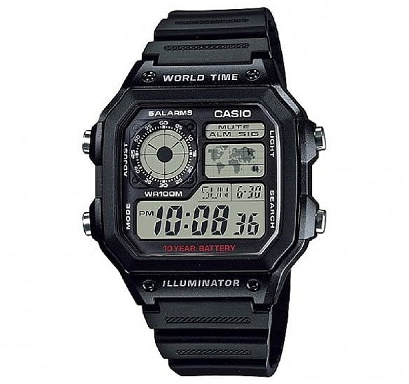 CASIO SPORT modelis DIVER - WORLD TIME ILLUMINATOR 5 ALARMS - FUTURE CLASSIC COLLECTION - BLACK