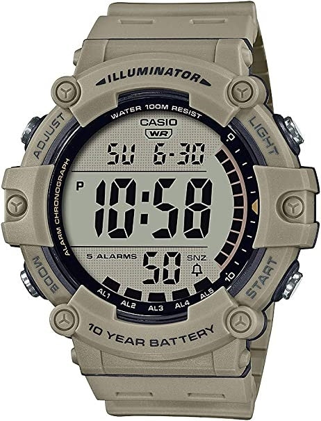 CASIO SPORT modelis ILLUMINATOR WORLDTIME 10 YEARS BATTERY - TAUPE