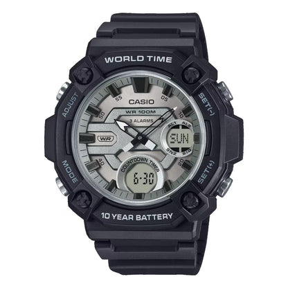 CASIO SPORT OVERSIZE 10 YEAR BATTERY - SILVER AEQ-120W-7AVDF