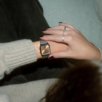 CASIO VINTAGE EDGY COLLECTION SUNRAY DIAL - PINK COPPER AQ-230A-4AMQYES