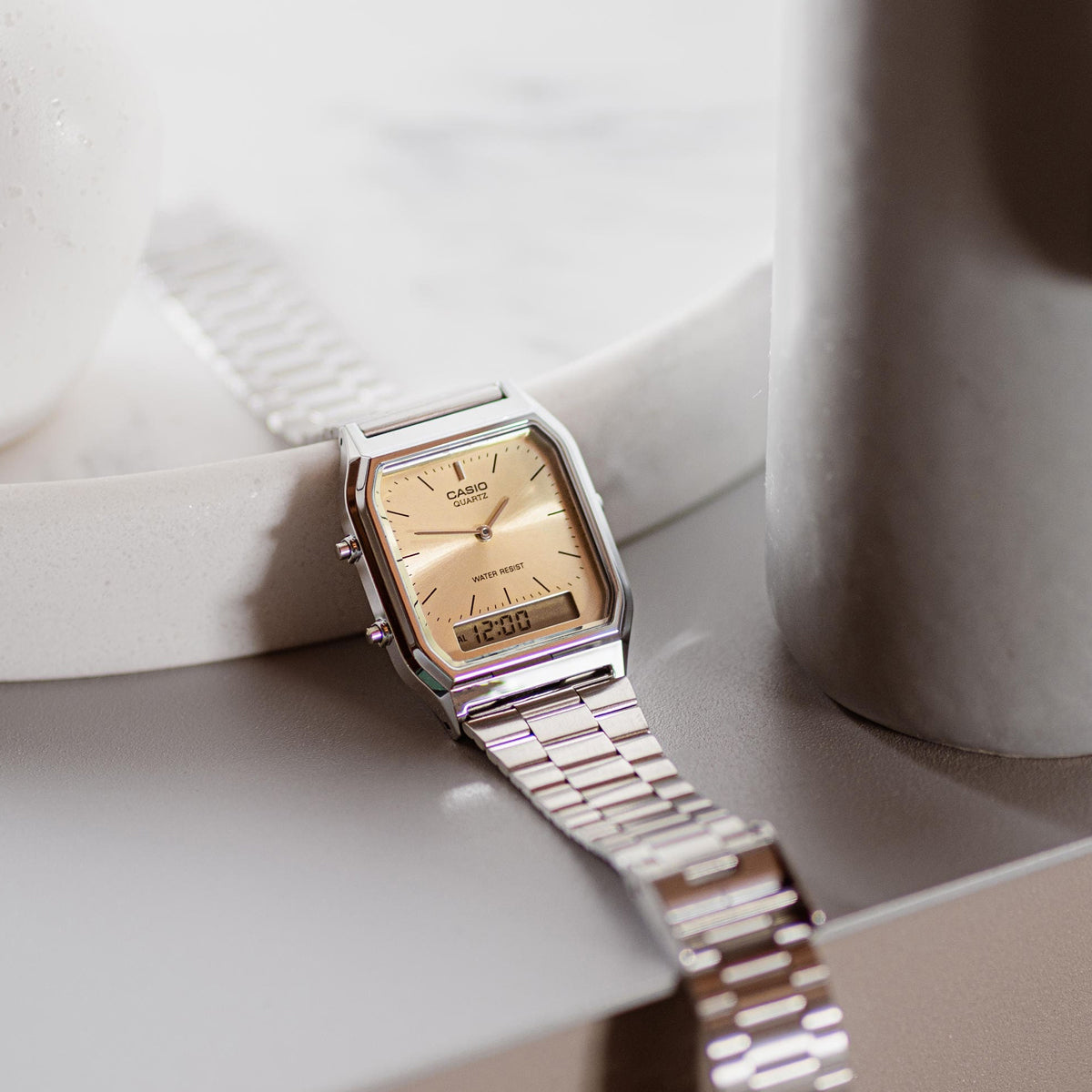 CASIO VINTAGE EDGY COLLECTION SUNRAY DIAL - PINK COPPER AQ-230A-4AMQYES
