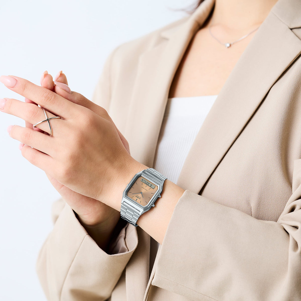 CASIO VINTAGE EDGY COLLECTION SUNRAY DIAL - PINK COPPER AQ-230A-4AMQYES