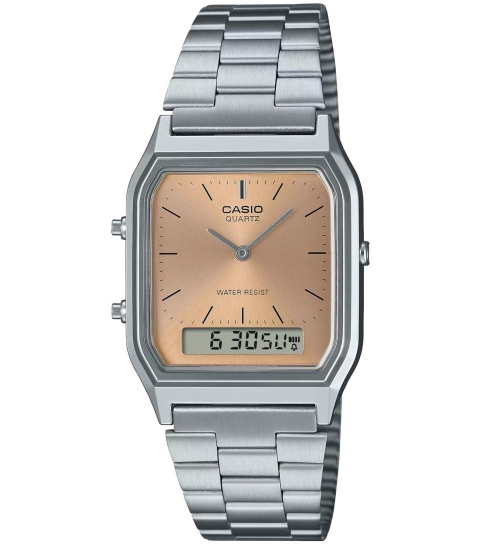 CASIO VINTAGE modelis EDGY COLLECTION SUNRAY DIAL - PINK COPPER