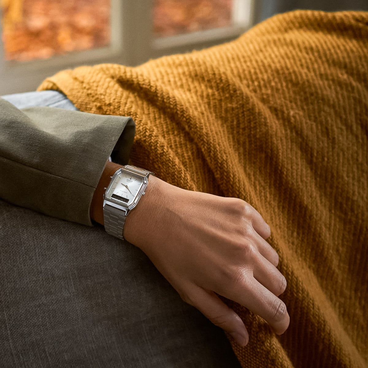 CASIO VINTAGE modelis EDGY COLLECTION SUNRAY DIAL - SILVER