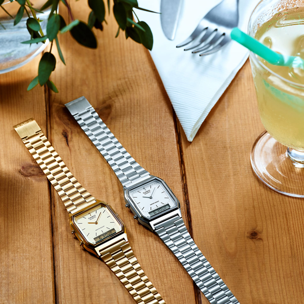 CASIO VINTAGE modelis EDGY COLLECTION SUNRAY DIAL - SILVER