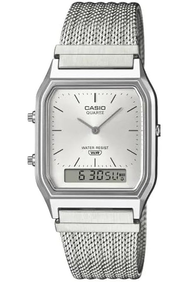 CASIO VINTAGE modelis EDGY COLLECTION SUNRAY DIAL - MESH STRAP, SILVER