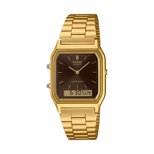 CASIO VINTAGE EDGY COLLECTION SUNRAY DIAL, GOLD - BLACK AQ-230GA-5AMQYES