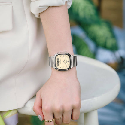 CASIO VINTAGE EDGY ROUNDED SQUARE - SILVER AQ-240E-7A2EF