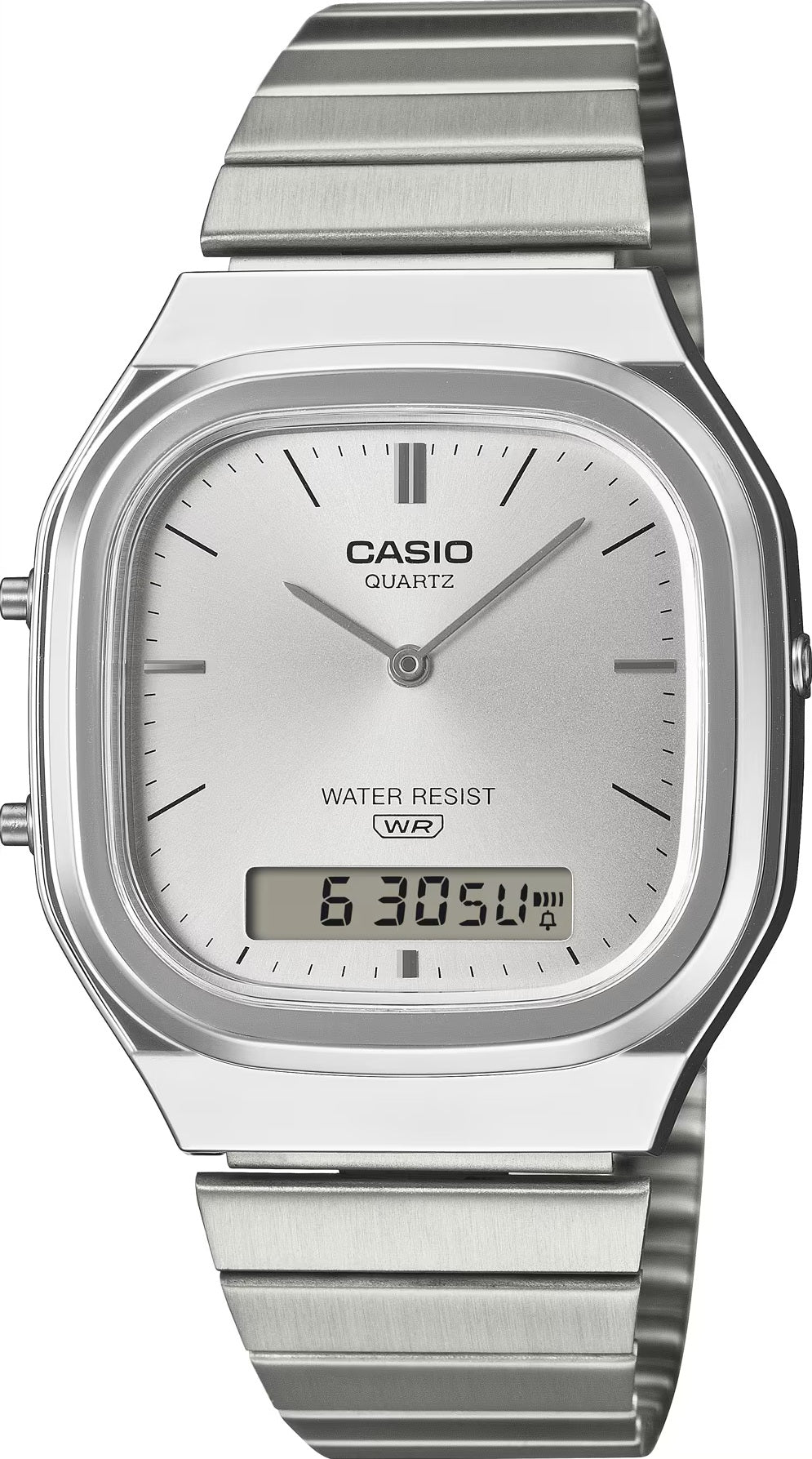 CASIO VINTAGE modelis EDGY ROUNDED SQUARE - SILVER