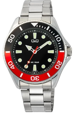 Q&Q modelis Masculine DIVER BLACK & RED