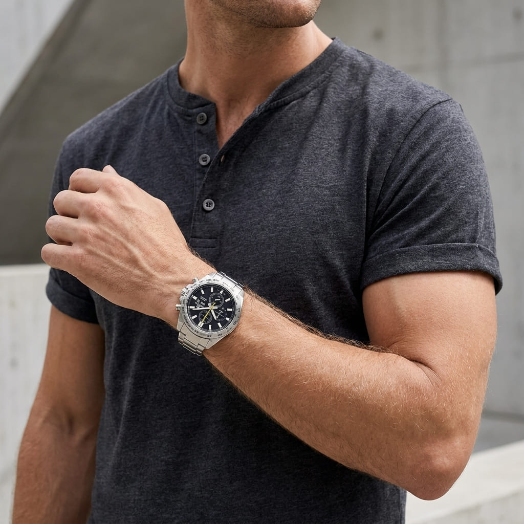 CASIO EDIFICE  SPORT CHRONO BLACK Onhand2