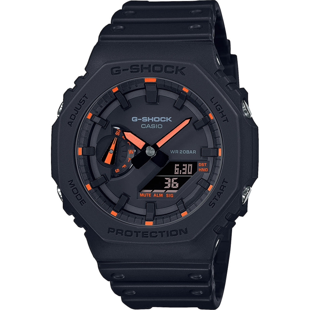 CASIO G-SHOCK modelis OAK - Neon Orange Indexes
