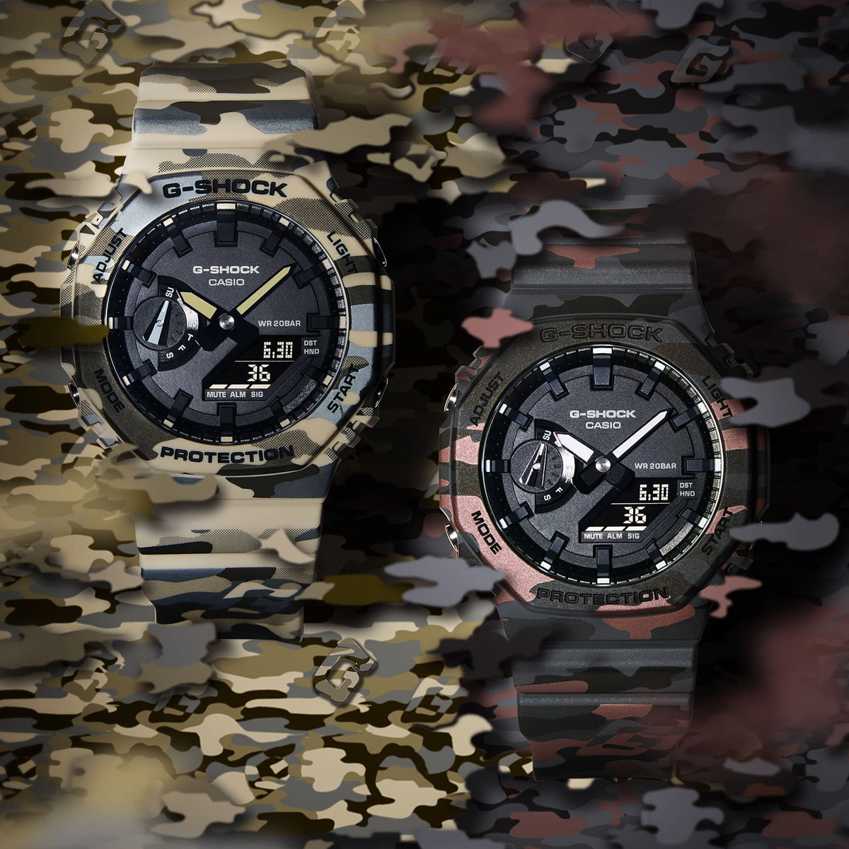 CASIO G-SHOCK OAK - BROWN CAMOUFLAGE SERIE ***NEW!*** GA-2100CM-5AER