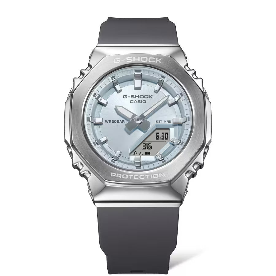 CASIO G-SHOCK modelis MINI OAK G-STEEL LIGHT BLUE