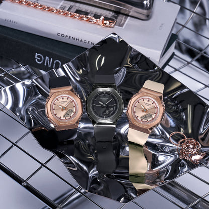 CASIO G-SHOCK modelis MINI OAK G-STEEL - ROSE GOLD