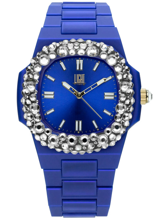 LIGHT TIME modelis VELVET NAUTILUS - Blue Clear Strass