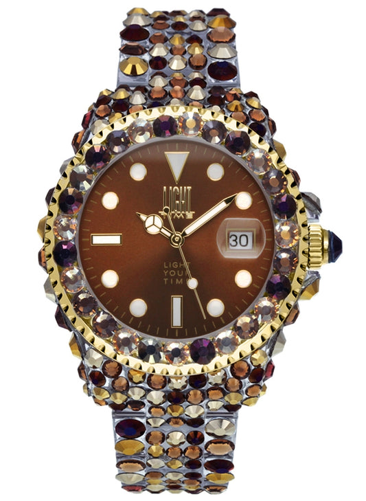 LIGHT TIME modelis MEDITERRANEO - Full Strass / Brown