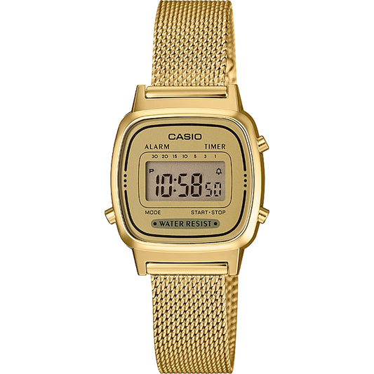 CASIO VINTAGE modelis ICONIC MINI STEEL - GOLD MESH
