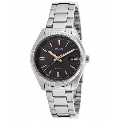 CASIO COLLECTION LADY DATE - BLACK, GOLD INDEXES LTP-1302D-1A2VDF