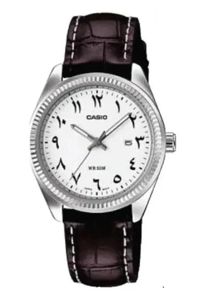 CASIO COLLECTION LADY DATE - LEATHER, WHITE LTP-1302L-7B3VDF